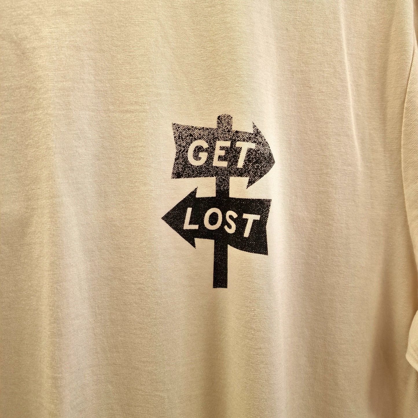 Get Lost Screen Printed Off White T-shirt