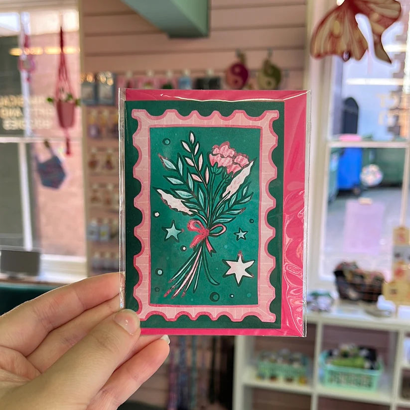 Dried Flower Stamp Card
