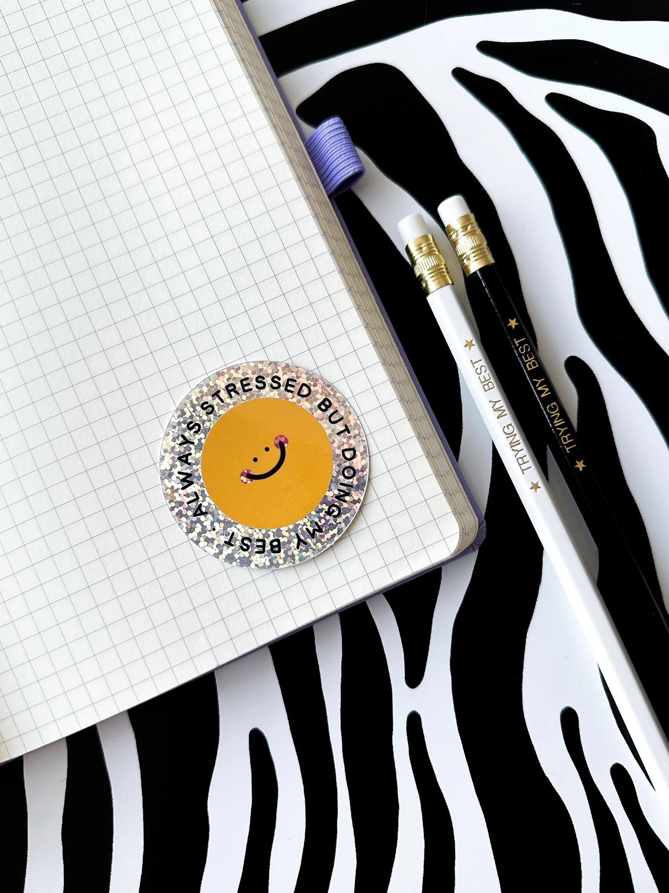 Always Stressed Glitter Sticker