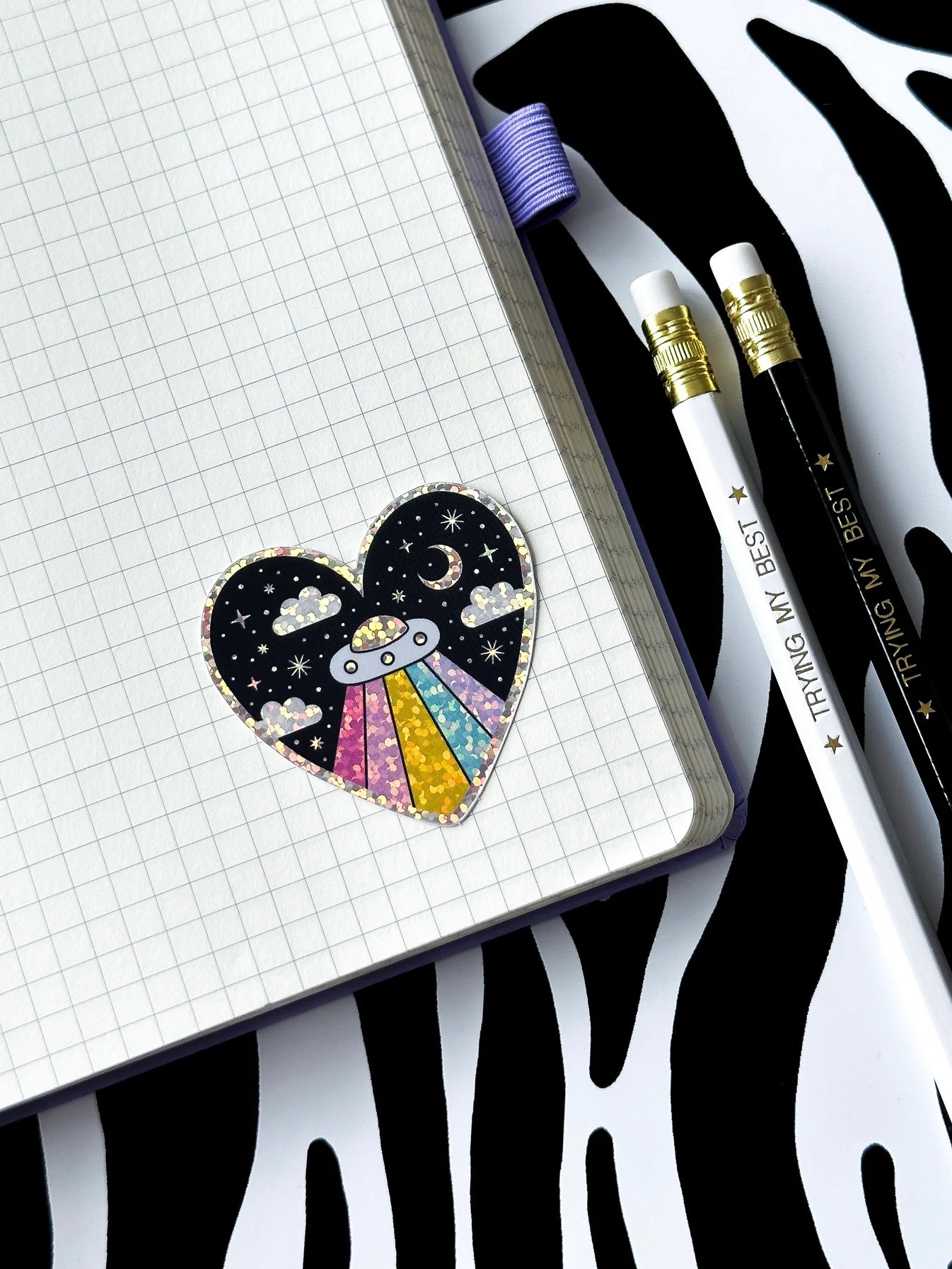 UFO Glitter Sticker