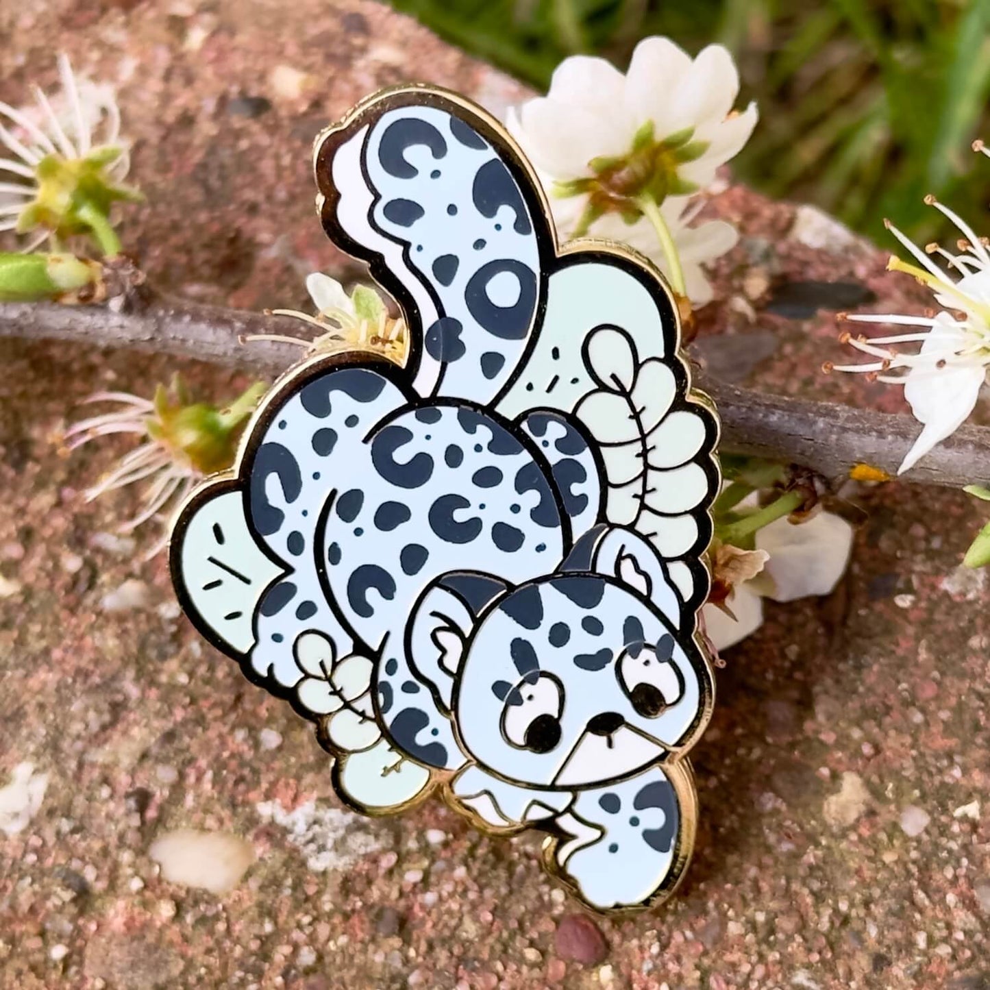 Snow Leopard Enamel Pin
