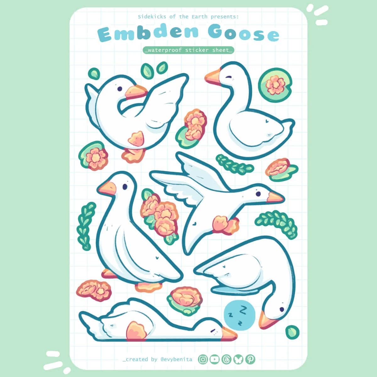 Embden Goose Sticker Sheet