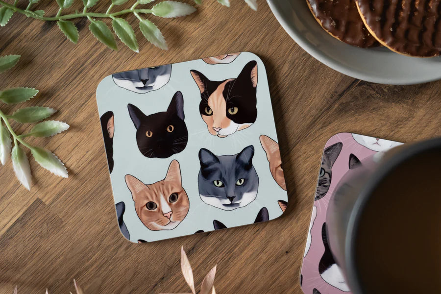 Green Cat Coaster