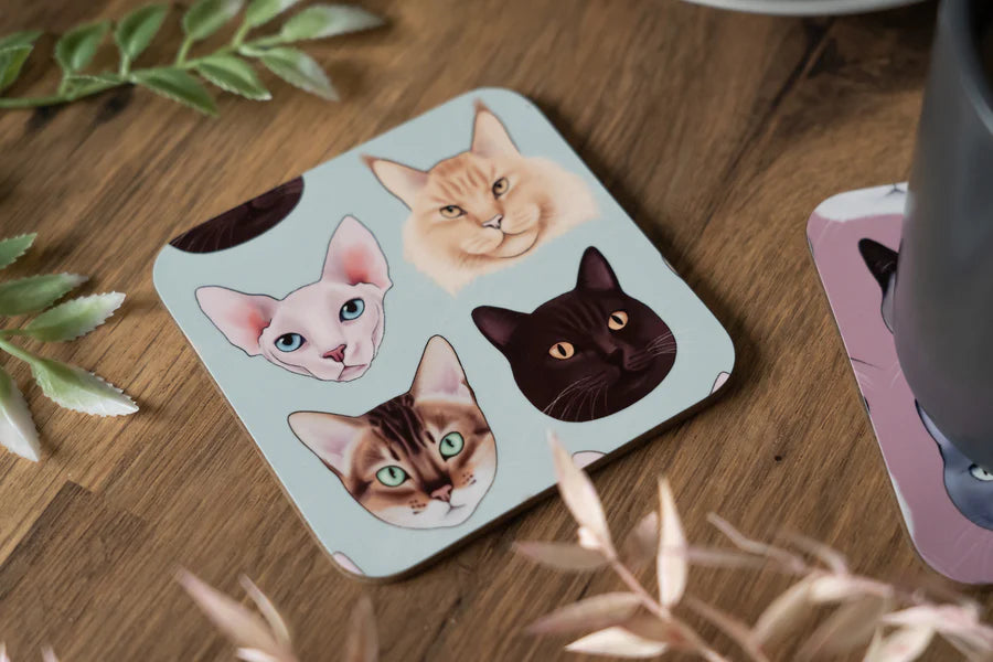 Green Cat Coaster