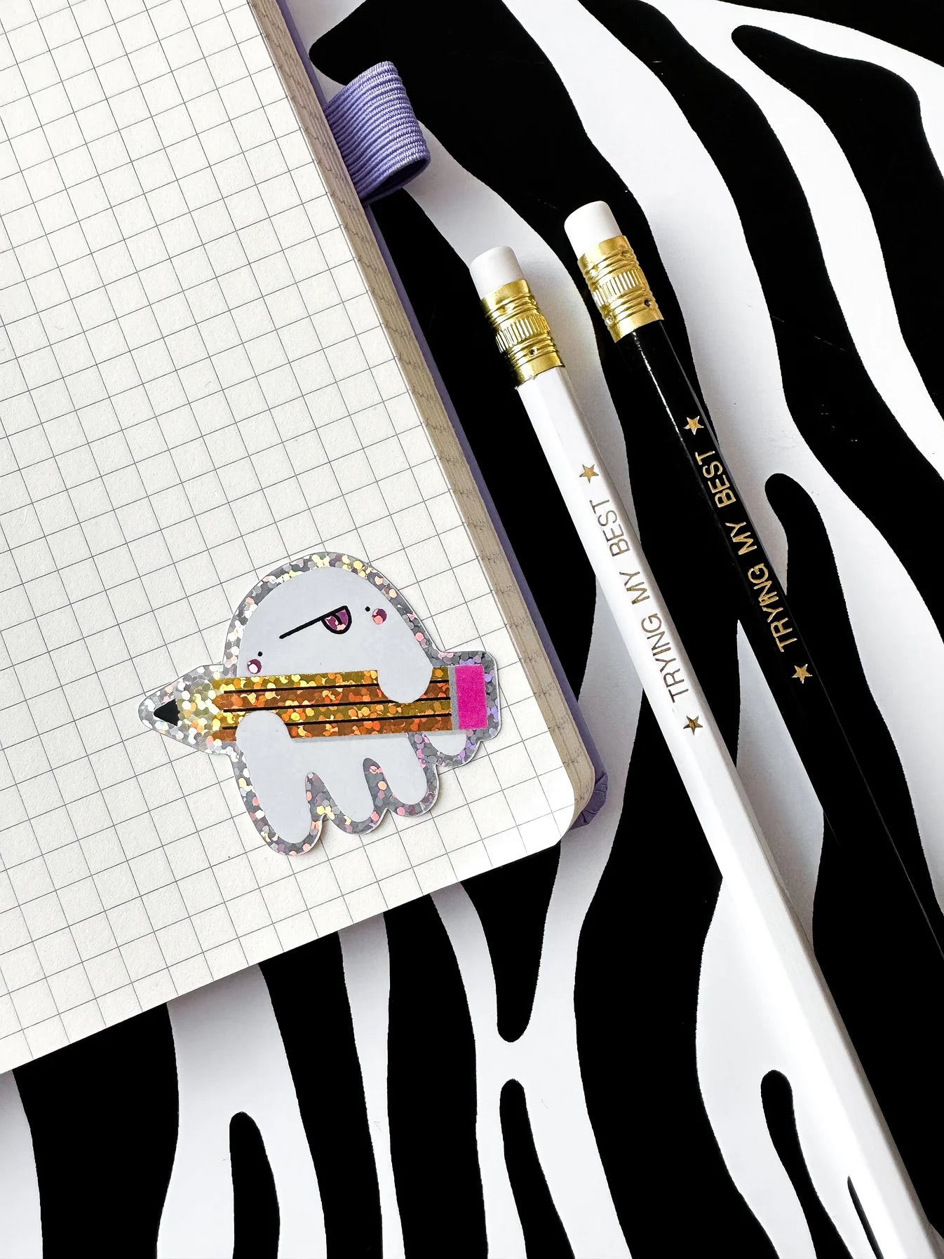 Pencil Gus Glitter Sticker