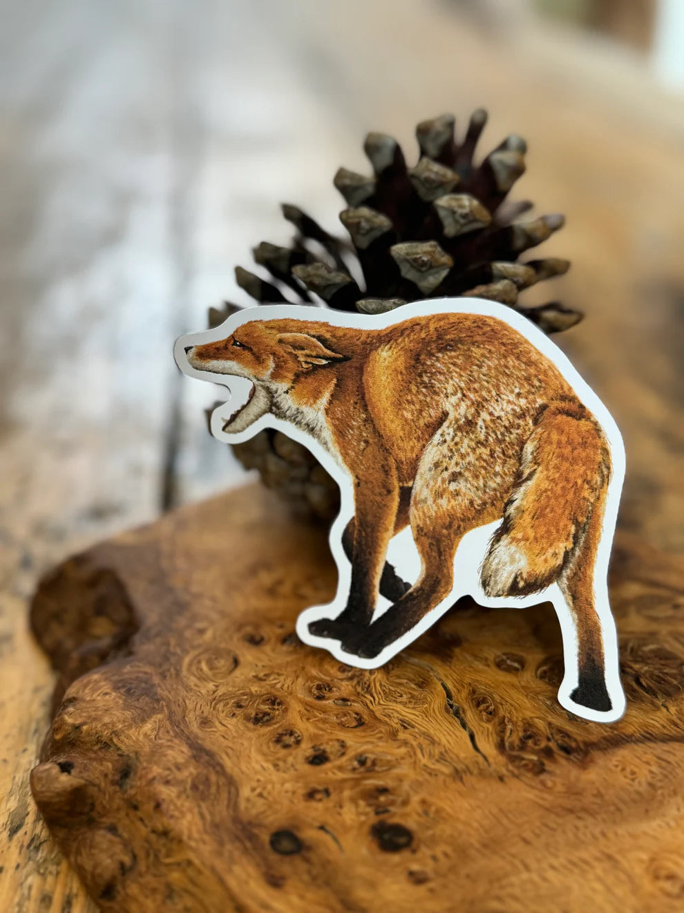 Barking Red Fox Vinyl Sticker