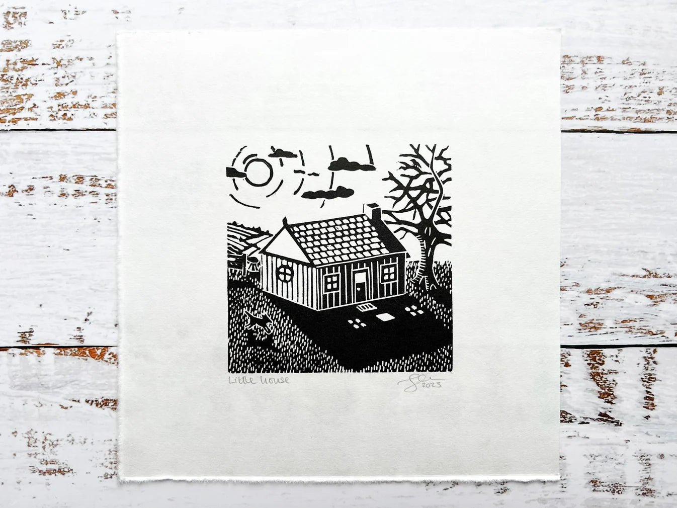 Little House Lino Print