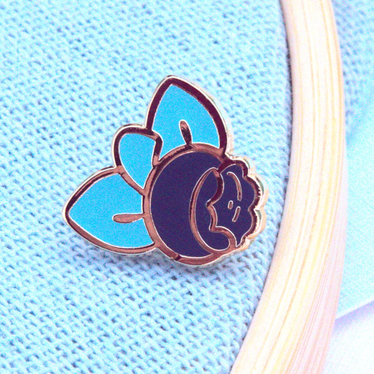 Golden Blueberry Miniature Enamel Pin