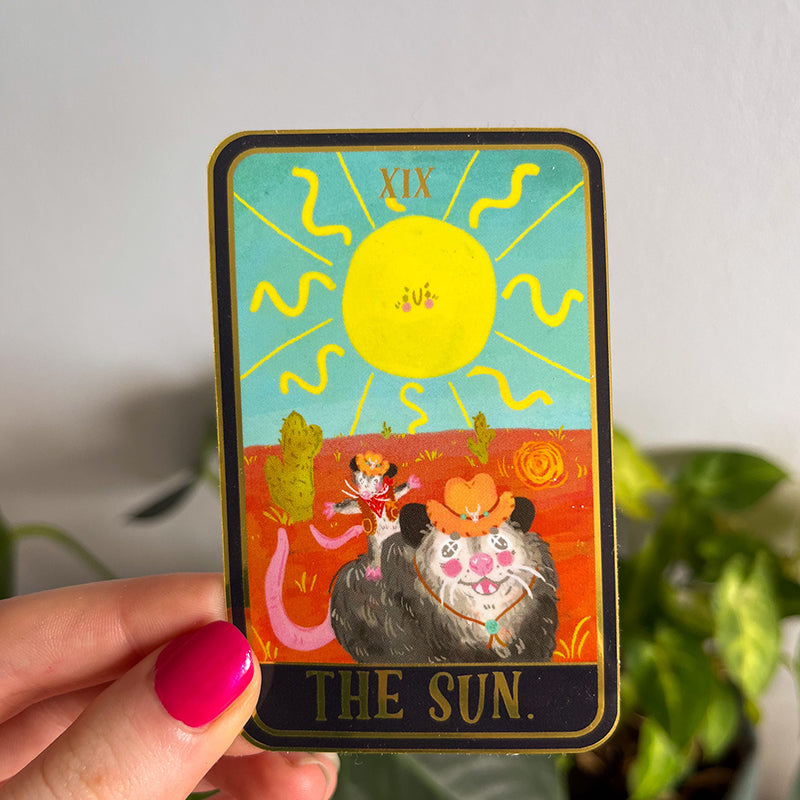 The Sun Possum tarot sticker