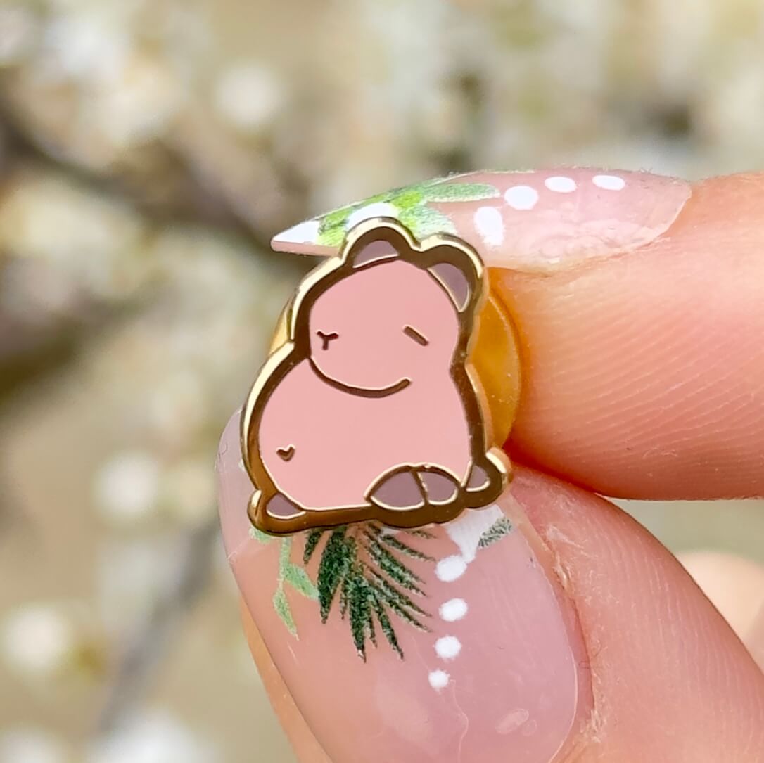 Sitting Capybara Miniature Enamel Pin