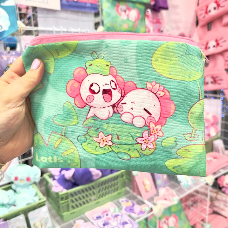 Lily Pond Valley Axolotl Zipper Pouch