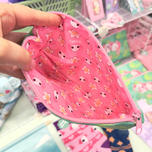 Lily Pond Valley Axolotl Zipper Pouch