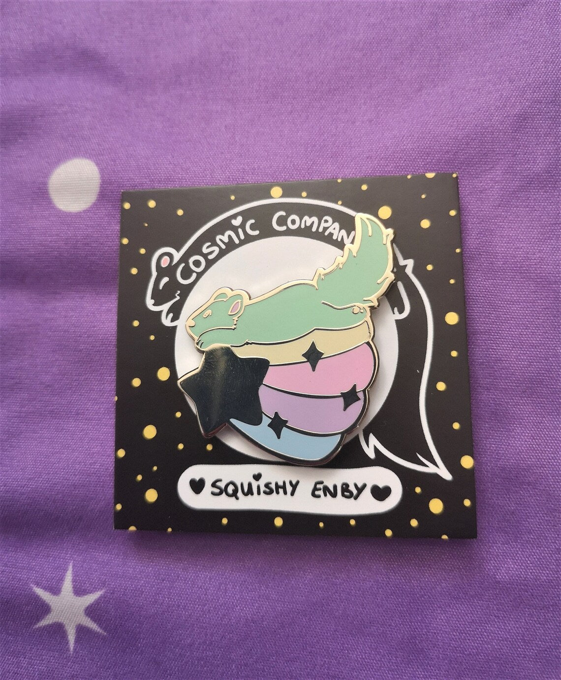 Shooting Star Ferret Enamel Pin