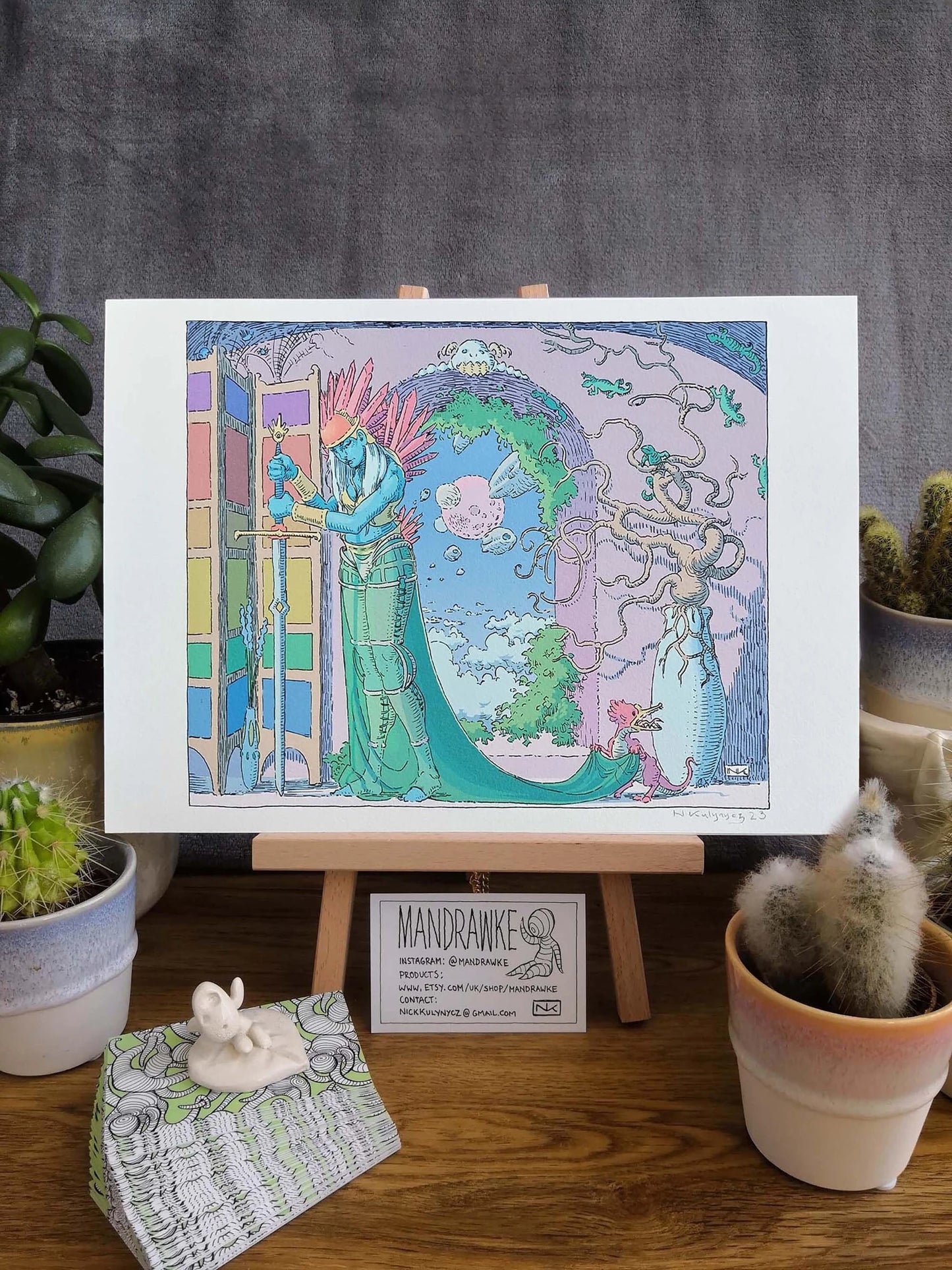 Cosmic Lizard Queen A4 Print