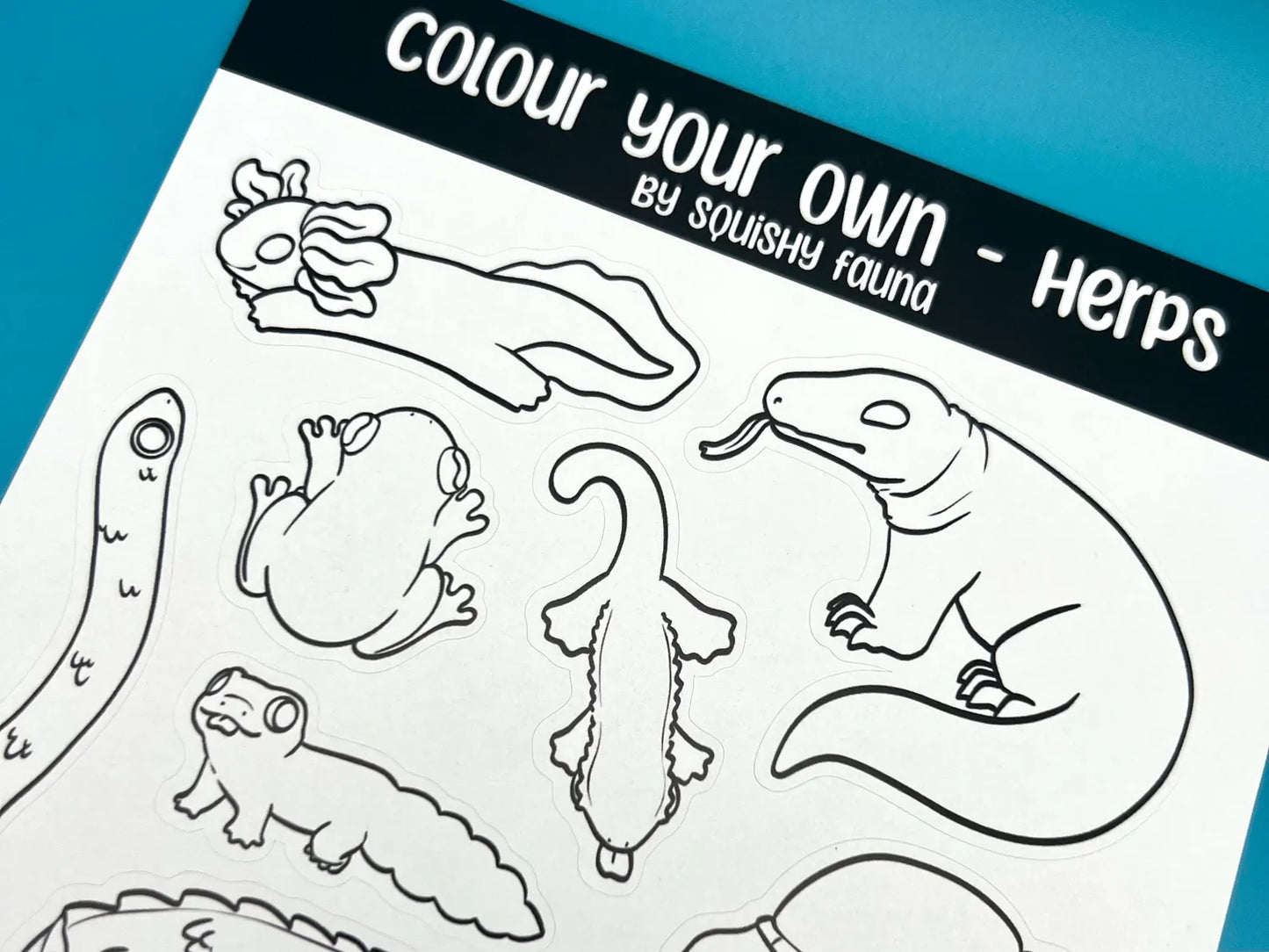 Colour Your Own Herps Sticker Sheet