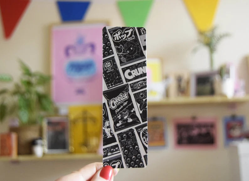 B&W Lino Pattern Bookmark