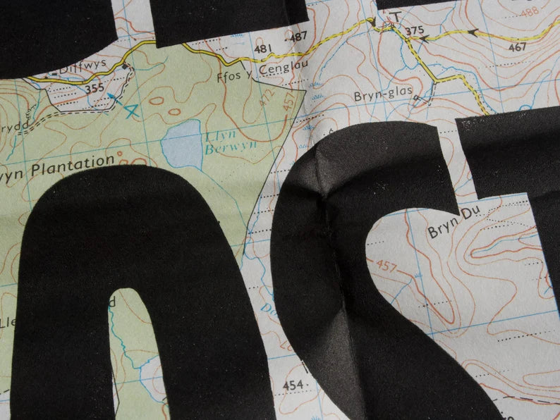 Get Lost A4 Map Lino Print