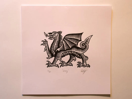 Draig Linocut Lino Print