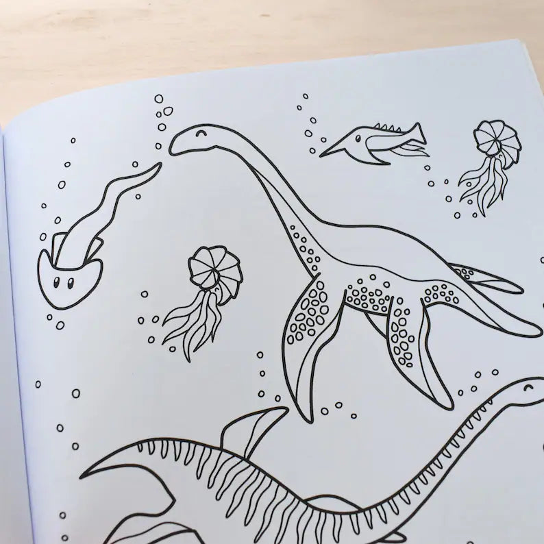 Cats and Dinos Colouring Book