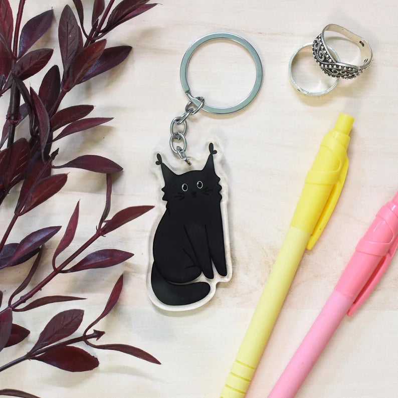 Black Cat Keyring