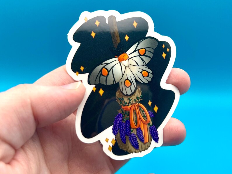 Ghostly Silk Moth Sticker