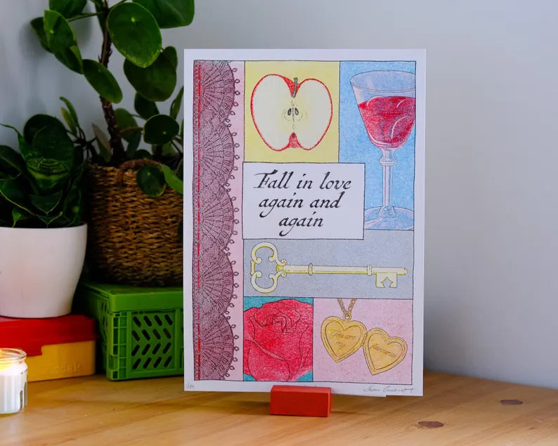 Fall In Love A4 Riso Print