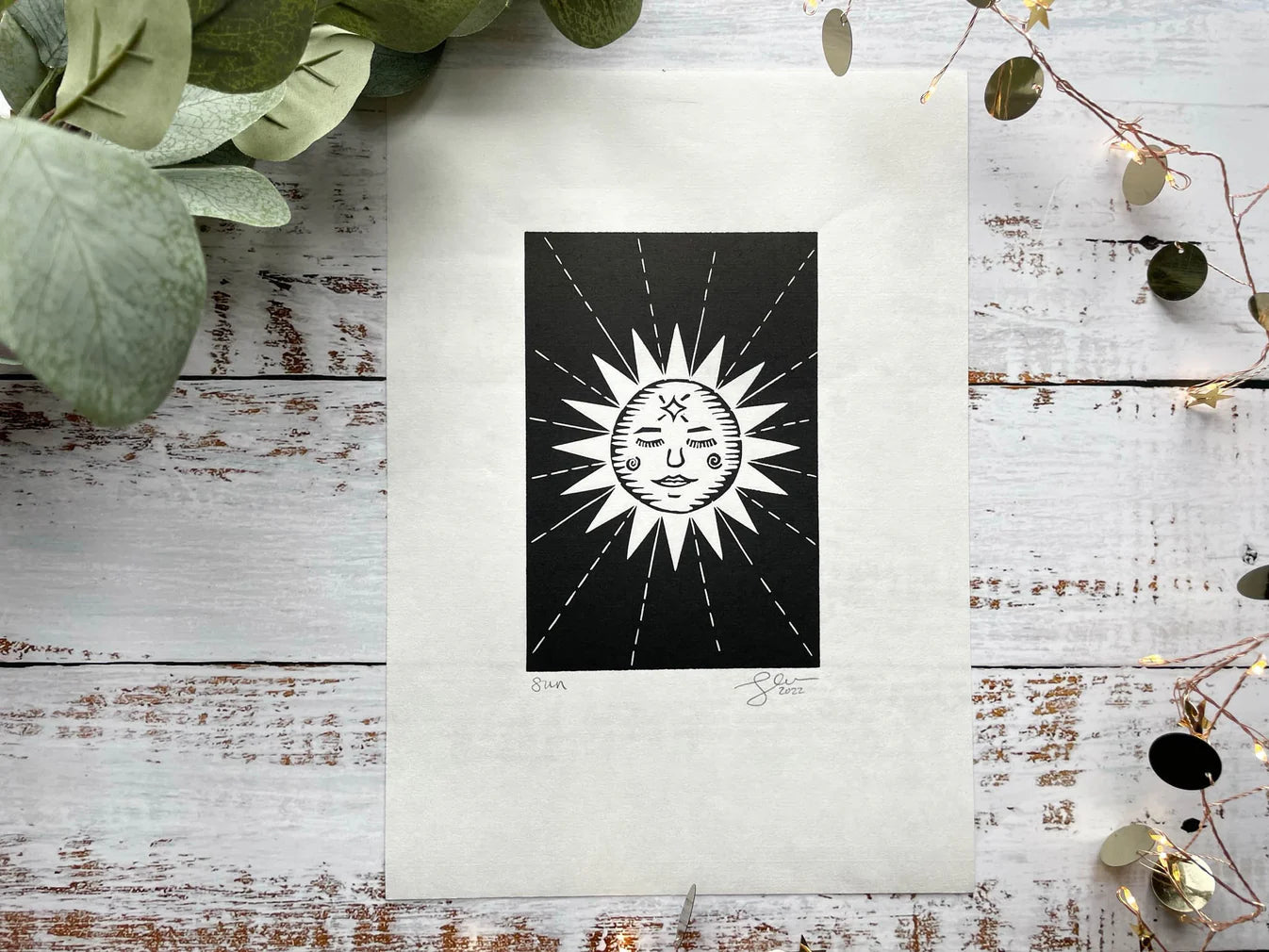 Sun A4 Lino Print
