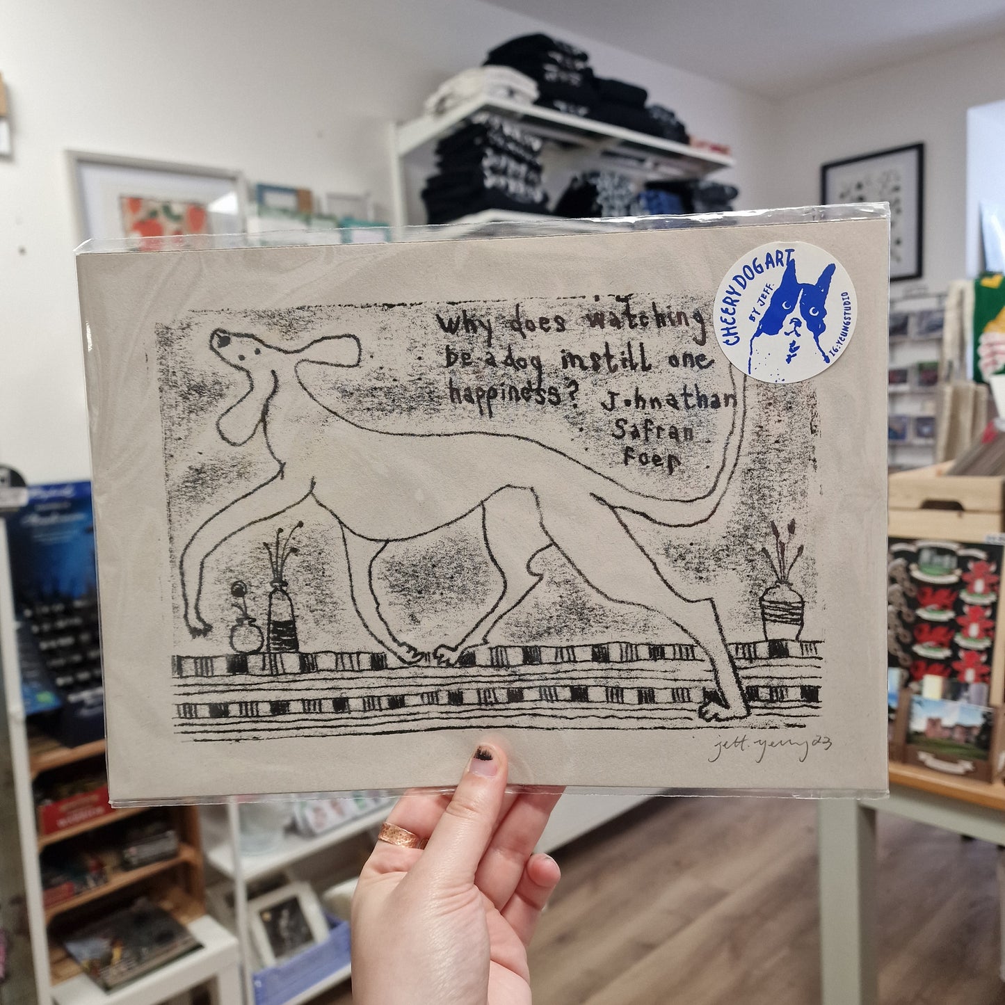 Watching A Dog A4 Print