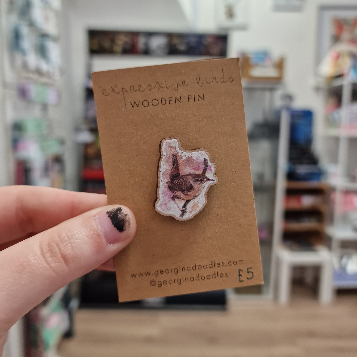 Wren Wooden Pin
