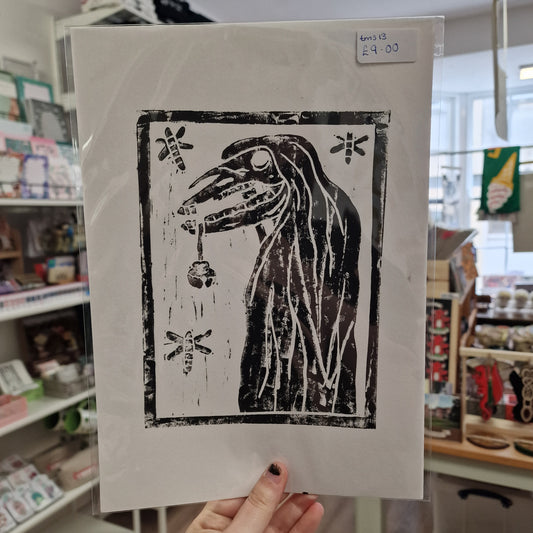 A4 Mari Lwyd Lino Prints