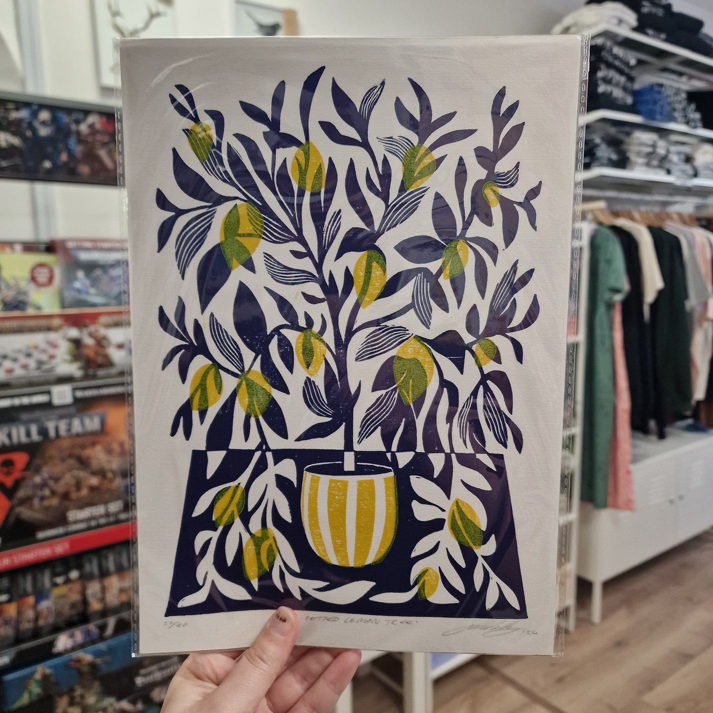 Potted Lemon Tree A4 Print