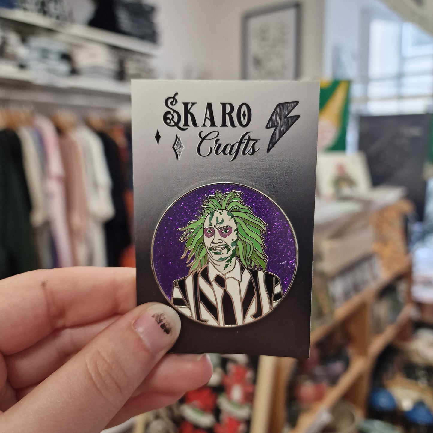Beetlejuice Portrait Enamel Pin