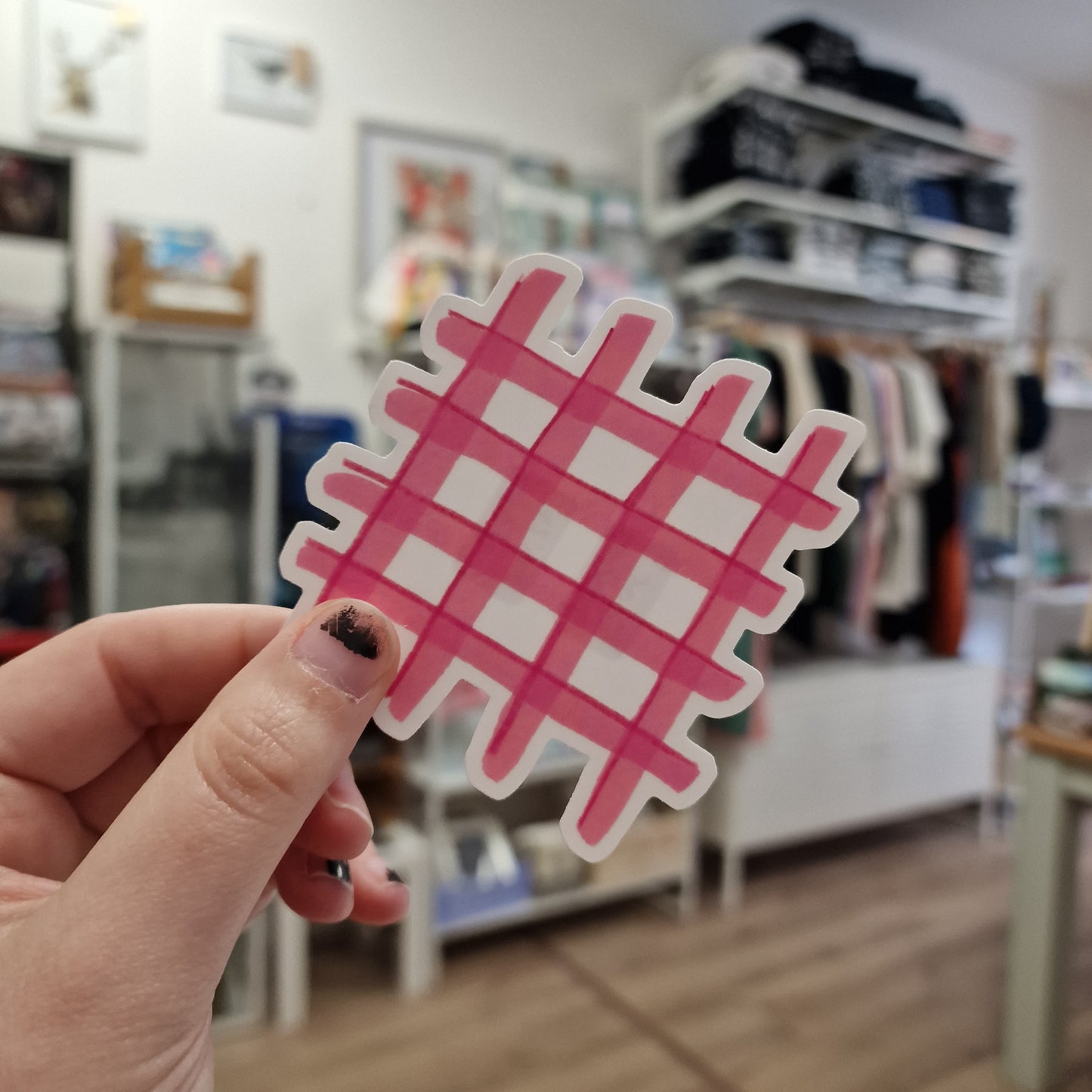 Gingham Sticker