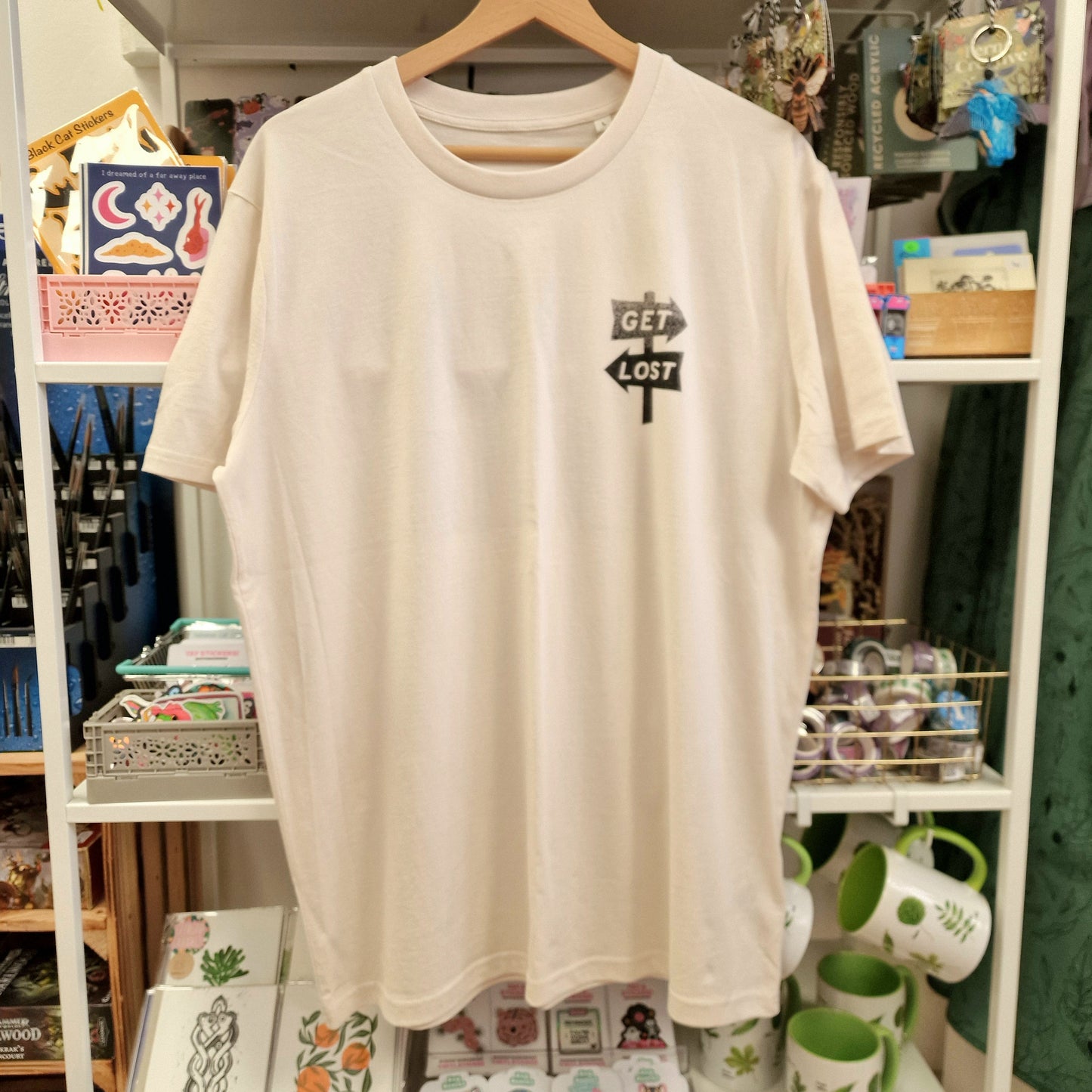 Get Lost Screen Printed Off White T-shirt
