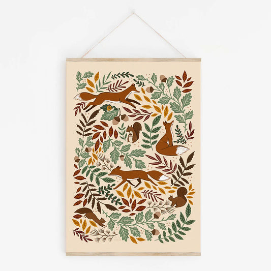 Fox and Squirrel A4 Print