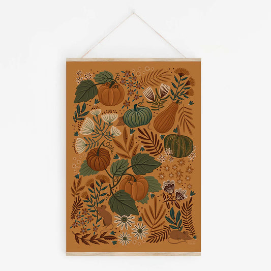 Pumpkins and Gourds A4 Print