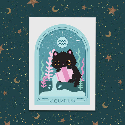 Aquarius Zodiac A5 Print