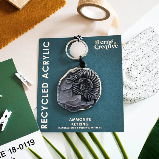 Ammonite Recycled Acrylic Keyring