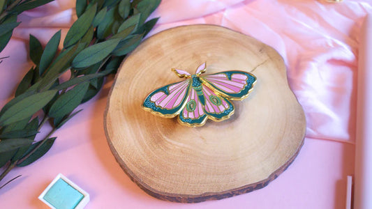 Cleo Moving Moth Enamel Pin