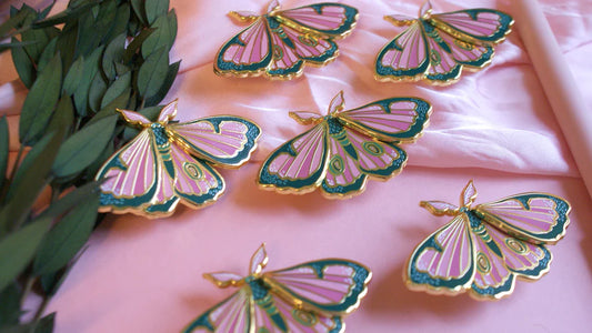Cleo Moving Moth Enamel Pin