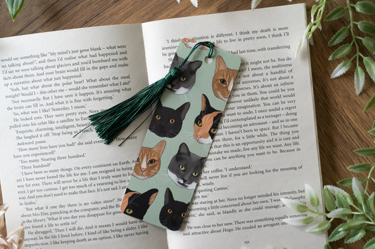 Green Cats Bookmark