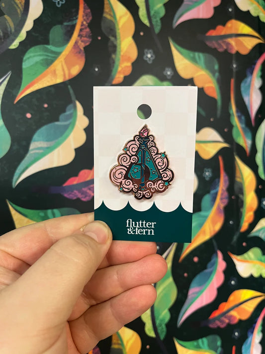 Bottled Moon Rose Gold Enamel Pin