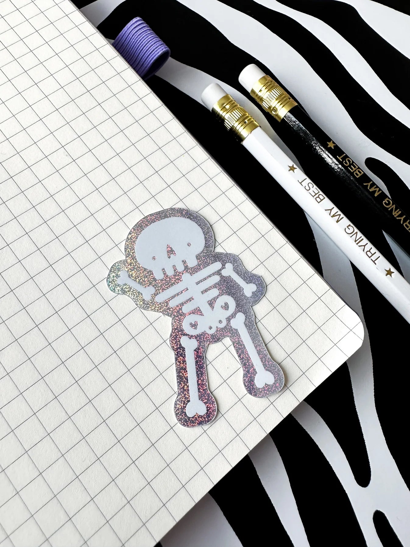 Sheldon Skeleton Glitter Sticker