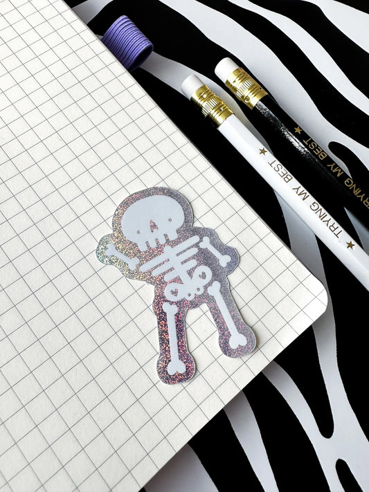 Sheldon Skeleton Glitter Sticker