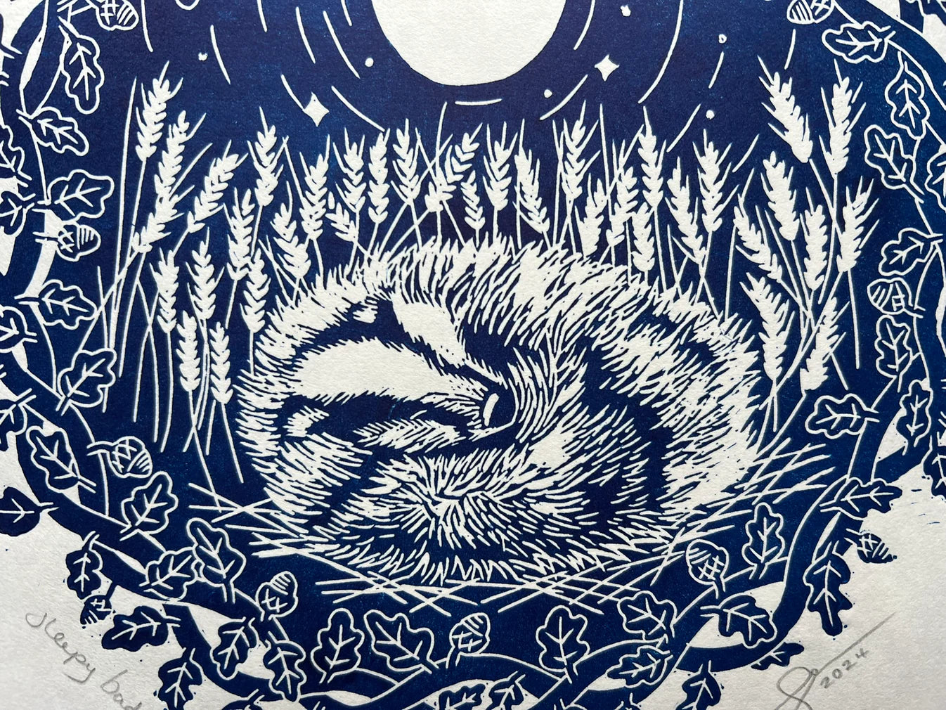 Sleepy Badger A3 Print