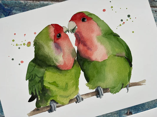 Lovebirds A4 Print