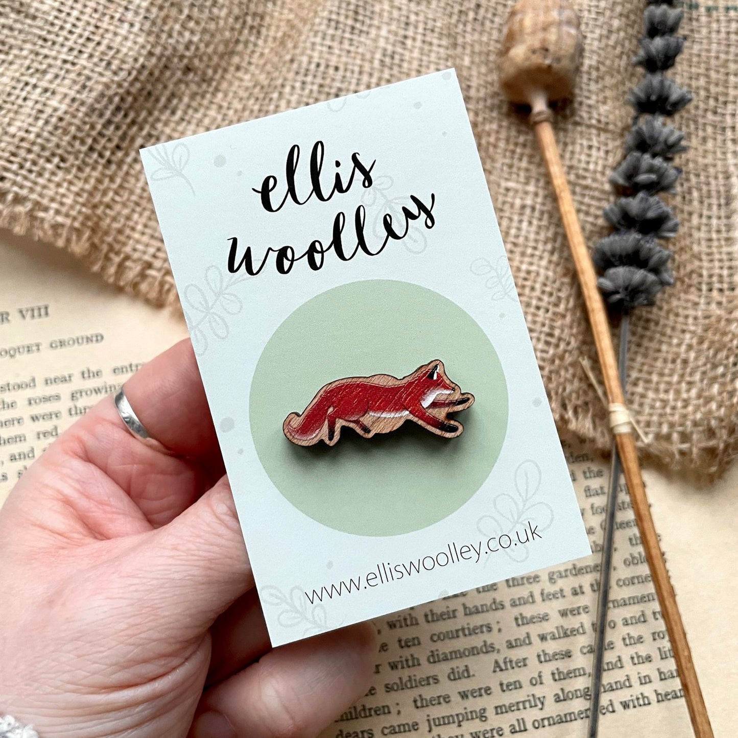 Teeny Fox Wooden Pin