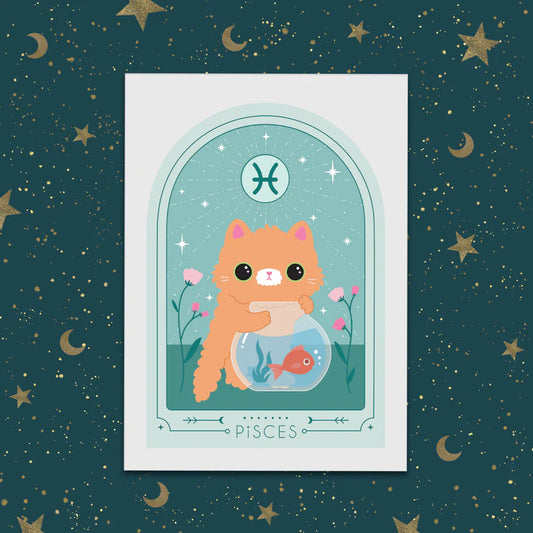 Pisces Zodiac A5 Print