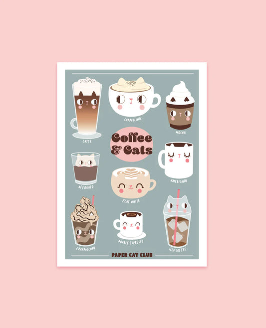 Coffee & Cats Print