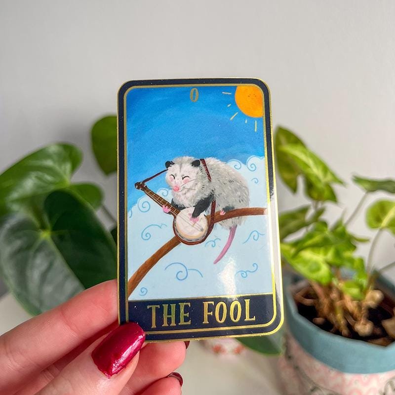 The Fool Possum Tarot Card Sticker